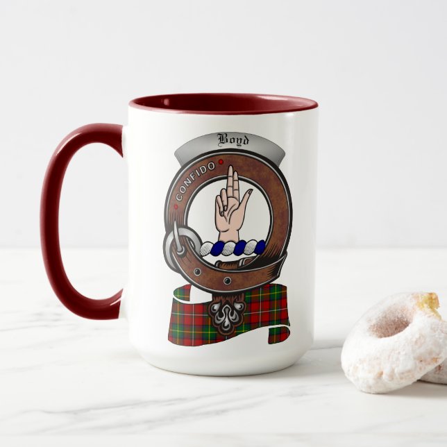Badge de clan Boyd Combo 15oz Mug (Avec donut)