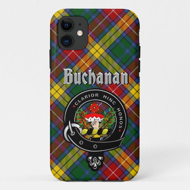 Badge de clan Buchanan et étui téléphonique Tartan (Dos)