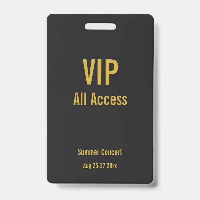 Badge de concert pour le passeport de festival VIP (Avant)