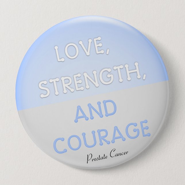 Badge de courage Cancer de la prostate (bleu pâle) (Devant)