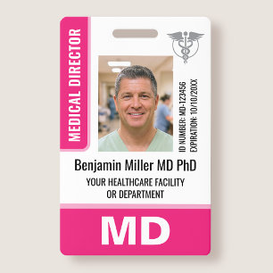 Badge de docteur Photo Logo MD Étiquette de sécuri