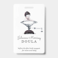 Badge de doula de bébé vintage sur balance