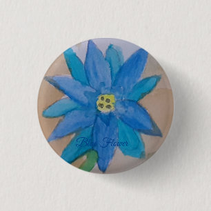 Badge de fleurs bleues