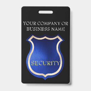 Badge de garde de sécurité avec nom de l'entrepris