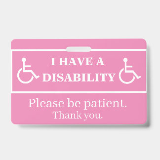 Badge de handicap rose 