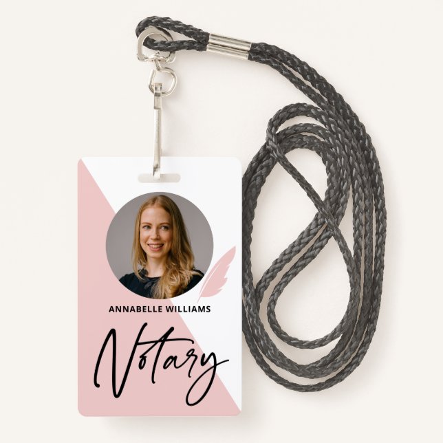 Badge de l'agent de signature du notaire photo mod (Devant avec lanière)