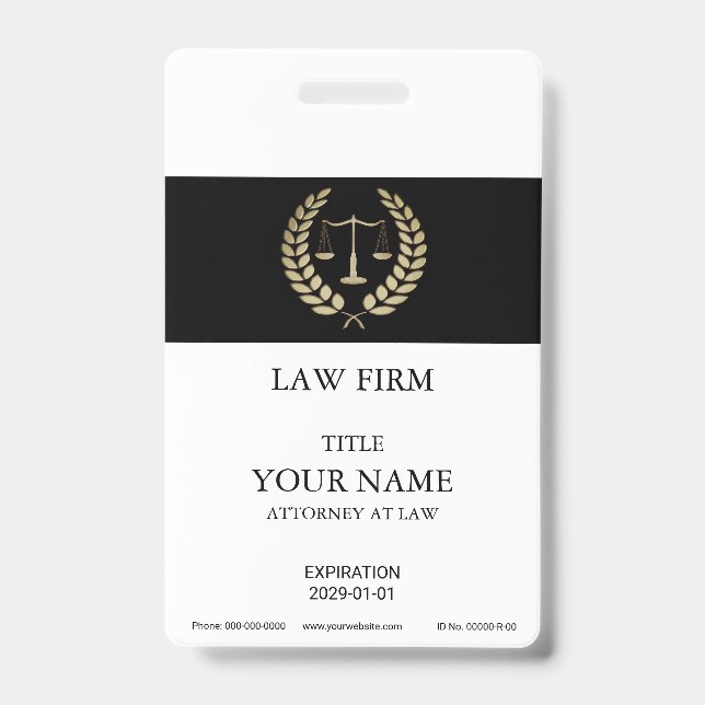 Badge de l'échelle de la justice d'or (Face)