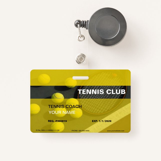 Badge de l'entraîneur de tennis (Front with Retractable)