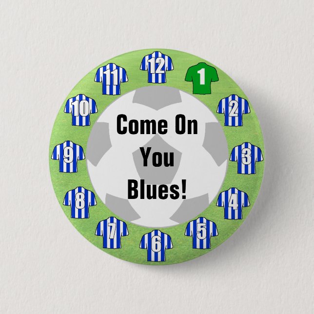 Badge de l'équipe de football avec Chemises Bleues (Devant)