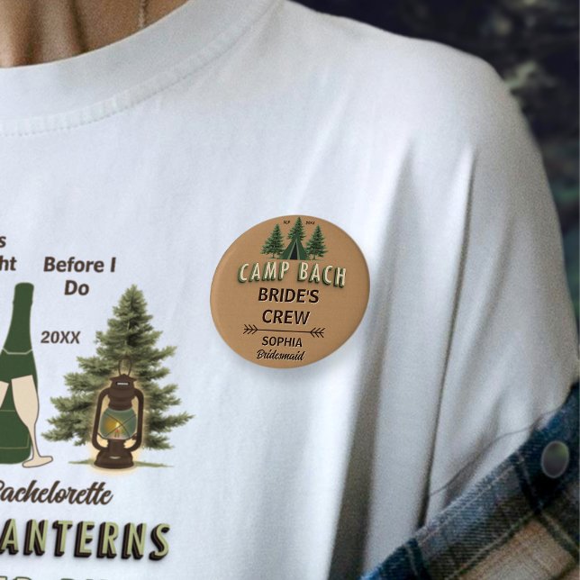 Badge de l'équipe de la mariée au camp Rustic | No (Créateur téléchargé)