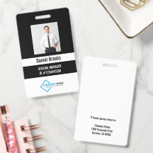 Badge de logo d'employé de photo personnalisée