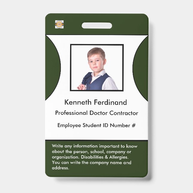 Badge de logo d'identification d'employé (Avant)