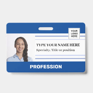 Badge de nom avec code-barres et photo de l'employ
