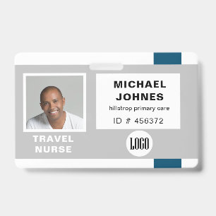 badge de nom de logo d'employé et photo