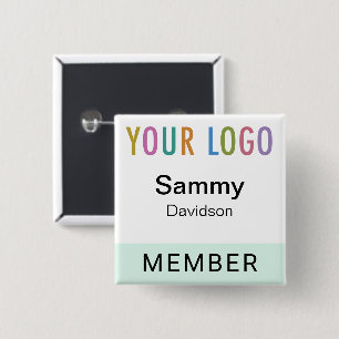 Badge de nom de membre Mint avec logo et épingle c
