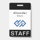 Badge de nom de personnel avec logo personnalisé