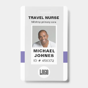 badge de nom de photo et logo d'infirmière employé
