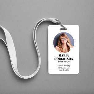 Badge de nom d'employé Minimaliste Photo Simple