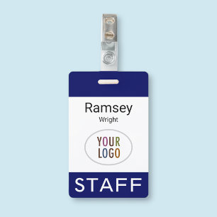 Badge de nom d'employé personnalisé avec logo d'en