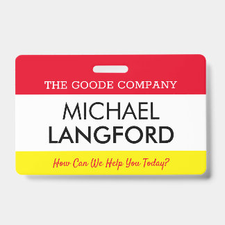 Badge de nom d'employé | Texte et couleur personna