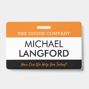 Badge de nom d'employé Texte et couleur personna