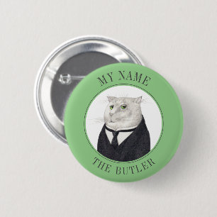 Badge de nom d'étiquette de bouton de pin de chat