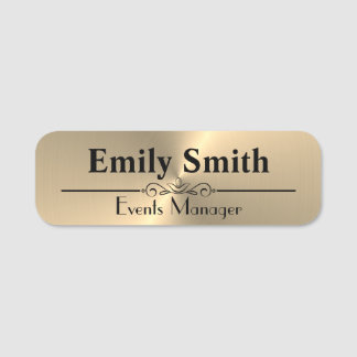 Badge de nom magnétique personnalisé Gold Design