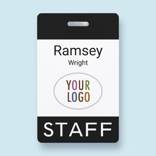 Badge de nom personnalisé avec logo moderne pour p