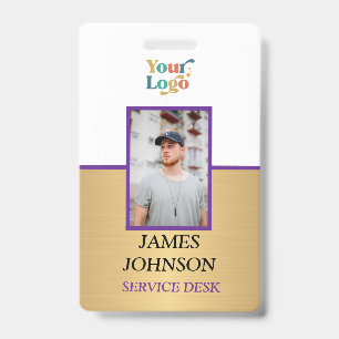 Badge de nom personnalisé avec photo et logo d'emp