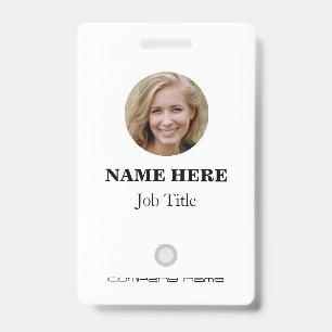 Badge de nom personnalisé avec photo, logo, code-b