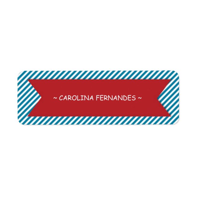 Badge de nom personnalisé sur bandes bleues (Devant)