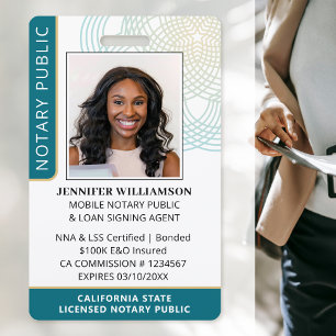 Badge de Notaire Public avec QR Code et Photo de S