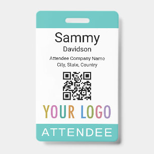 Badge de participant à un événement Code QR Logo B