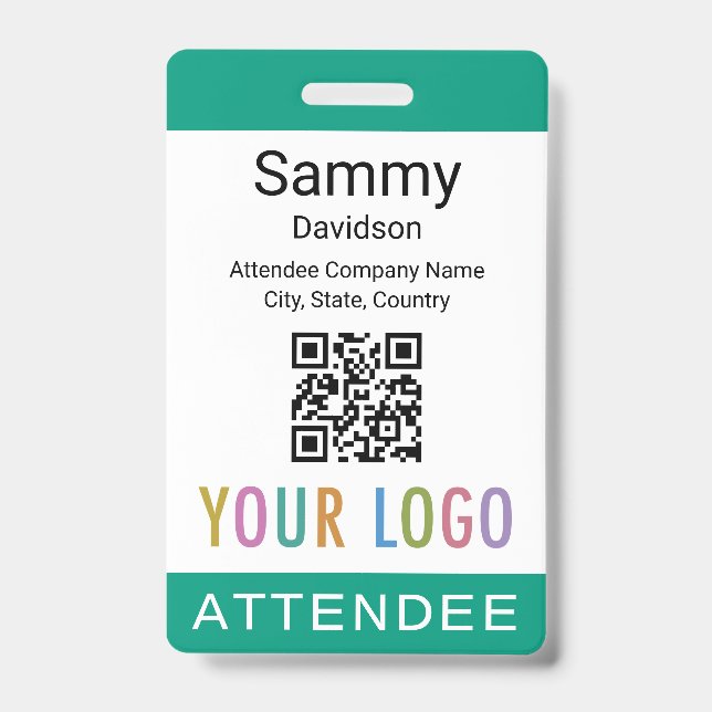 Badge de participant à un événement Code QR Logo V (Avant)