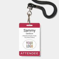 Badge de participant Logo Tour de cou Pince Bobine