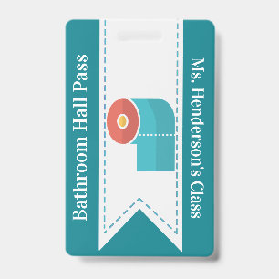 Badge de passage de salle de bain pour enseignants
