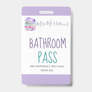 Badge de passage de salle de bain violette pour en