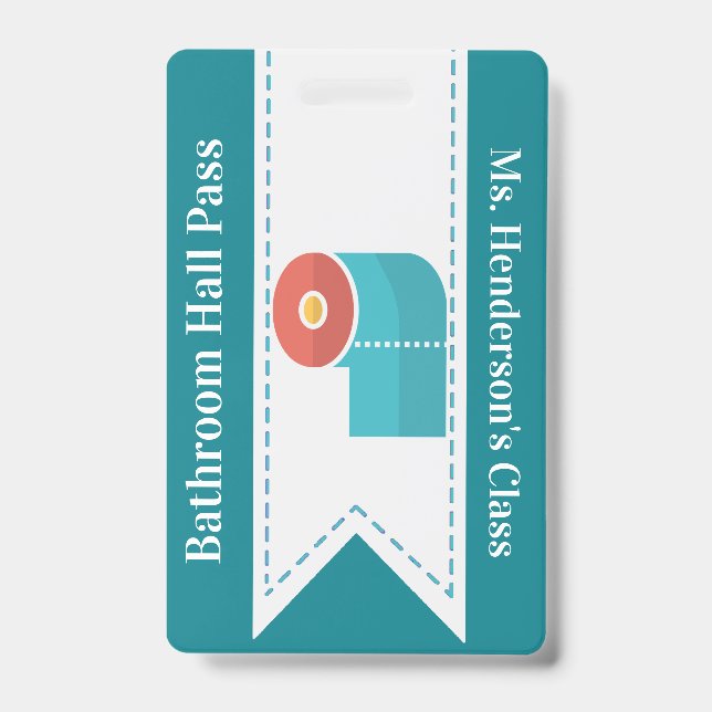Badge de passage pour la salle de bain de l'école  (Avant)