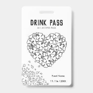 Badge de passe de boisson de la Saint-Patrick