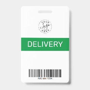 Badge de passe de livraison minimaliste simple ver