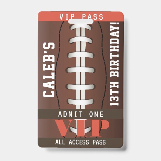 Badge de passe VIP pour fête d'anniversaire de foo (Avant)