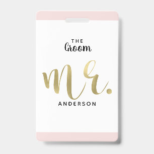 Badge de passe VIP pour la soirée de mariage de M.