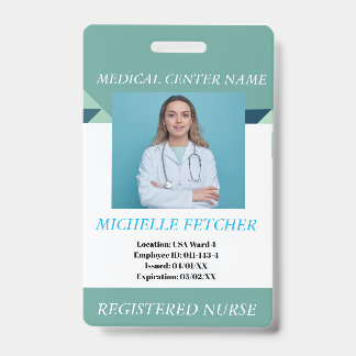 Badge de photo d'employé d'hôpital personnalisé
