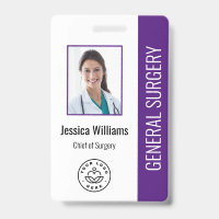Badge de photo d'employé médical de l'hôpital MD D