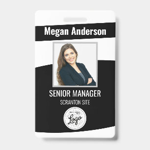 Badge de photo d'identification de l'employé noir