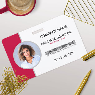 Badge de photo d'identité d'employé d'entreprise