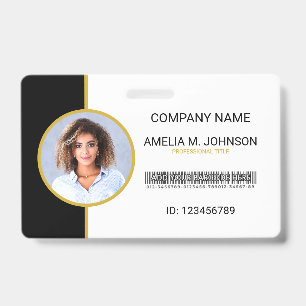 Badge de photo d'identité d'employé d'entreprise