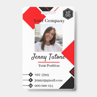 Badge de photo et de logo d'employé personnalisé