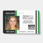 Badge de photo scolaire - Vert, Noir Blanc