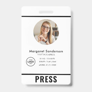 Badge de presse pour photographe professionnel